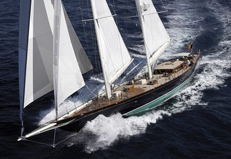 sailing yacht This Is Us cruises through the Mediterranean waters on a luxury yacht charter