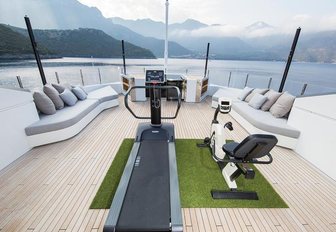 The outdoor gymnasium featured on board superyacht OURANOS