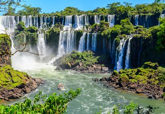 cascading waterfalls in south america