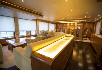 Main salon on motor yacht SERENITY