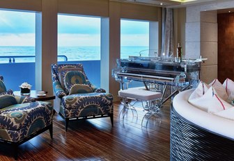 Lounge area on board superyacht tranquility