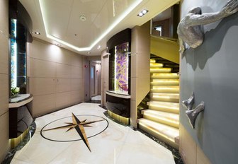 The interior of superyacht O'PARI 3