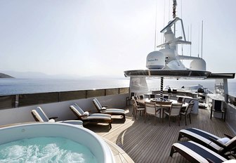 The sundeck of luxury yacht 'Ionian Princess'