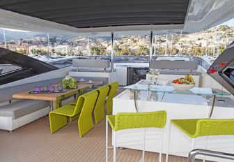 Charter yacht SEATALY sun deck with seating