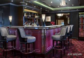 Art deco bar on board luxury yacht INVICTUS