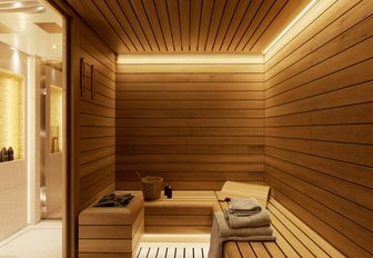 Charter yacht SILVER FOX sauna rendering