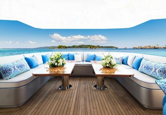 lounge area on the main deck aft of motor yacht My Seanna