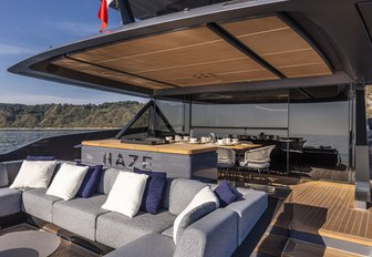 Comfortable seating on motor yacht HAZE