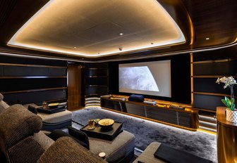 Interior cinema onboard superyacht charter SOPHIA