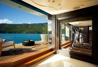 The beach club on board luxury yacht KISMET