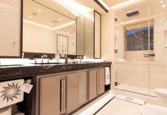 Charter yacht LUNA ensuite with sink unit