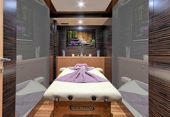 luxe massage room on board sailing yacht MEIRA