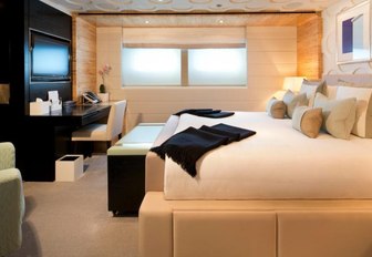 The guest accommodation on board motor yacht EYSIAN