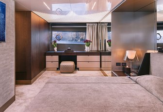 Charter yacht ANASSA A guest cabin overview with bureau