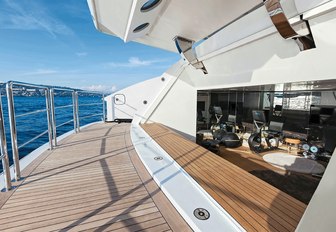 huge swim platform aboard motor yacht ‘Mr T’ features a gym