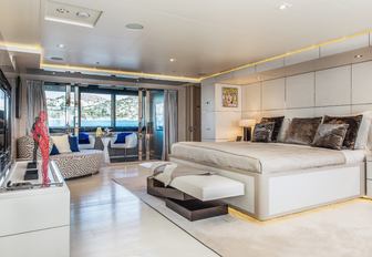 The master cabin of superyacht 'Light Holic'