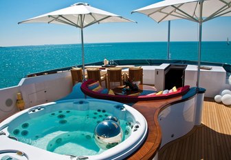 sundeck of superyacht balista 