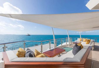 sun deck on board the man of steel motoryacht