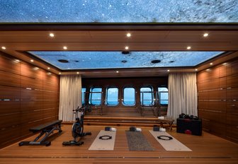 Gym with equipment onboard charter yacht BLACK PEARL