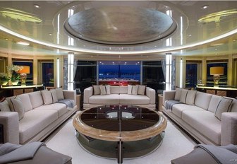 A communal space featured on board motor yacht Excellence V