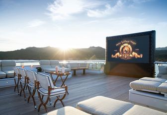 Charter yacht STARFIRE outdoor cinema