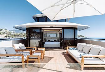 Super yacht charter LA LA LAND sundeck and seating