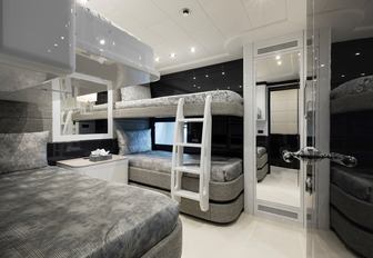 Charter yacht VENI VIDI VICI guest cabin with bunk beds