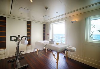 convertible gym and massage room aboard superyacht SENSES