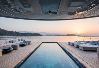 The swimming pool on board superyacht SAVANNAH