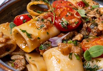 Mediterranean cuisine with tomatoes and pasta