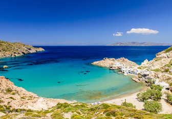 A secluded bay in the Cyclades islands