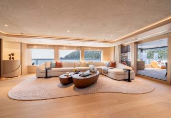 Superyacht charter QU2 interior lounge area