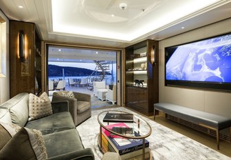 Seating area on board superyacht JOY