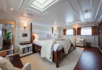 stylish master suite on board superyacht Haida 1929