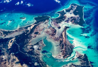 and aerial shot of acklins island