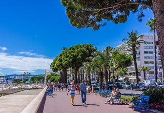 People walking down La Croisette 