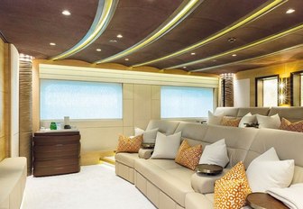 The home cinema included on board motor yacht Here Comes The Sun