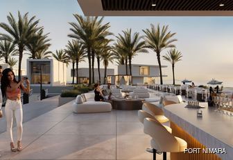 Impression of guests visiting Port Nimara bar at waterfront