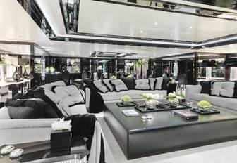 monochrome skylounge on board superyacht Silver Angel