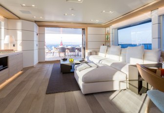 The main salon on board superyacht NARVALO