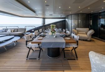 Charter yacht SALT exterior dining space