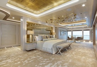 The master cabin of luxury yacht ULYSSES