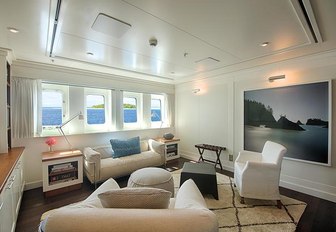 Modern art on display on the charter yacht SENSES