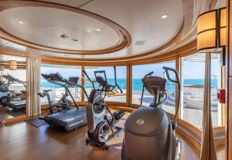 gym on board the motor yacht Man of Steel