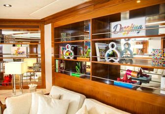 Interior details on luxury yacht ASPIRE