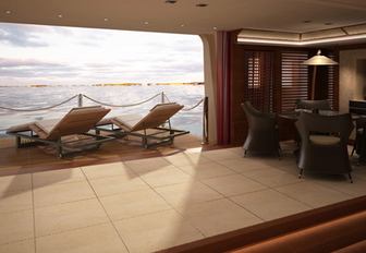 Sea terrace on charter yacht HONOR