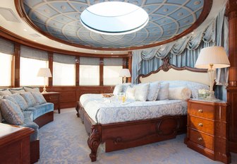 A guest cabin featured on board Benetti superyacht 'St David'