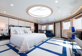 master suite styled by Alberto Pinto on board luxury yacht AXIOMA 