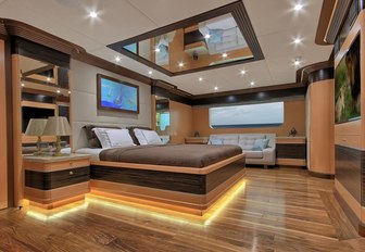 luxurious master suite on board charter yacht MEIRA