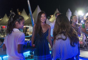 visitors enjoy drinks at a party at the Thailand Yacht Show & Rendezvous 